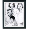 Black Wood 8x10 with Silver Metal Inner Bezel Picture Frame