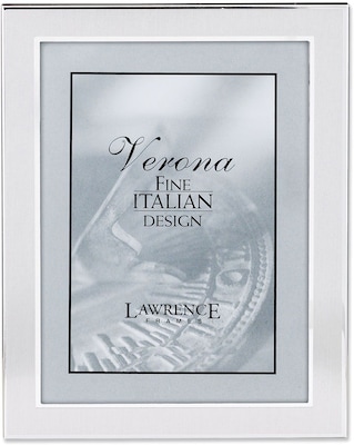 Lawrence Frames Verona Collection 8 x 10 Velvet/Metal Picture Frame, Brushed Silver (750080)