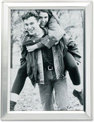 Brushed Silver Plated 3x5 Metal Picture Frame Shiny Inner Edge