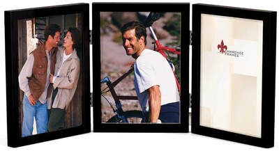4x6 Hinged Triple Black Wood Picture Frame - Gallery Collection