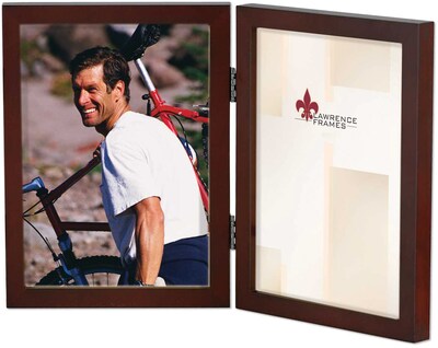 4x6 Hinged Double Walnut Wood Picture Frame - Gallery Collection