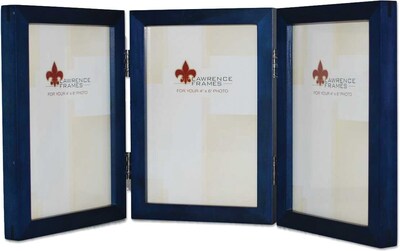 4x6 Hinged Triple Blue Wood Picture Frame - Gallery Collection