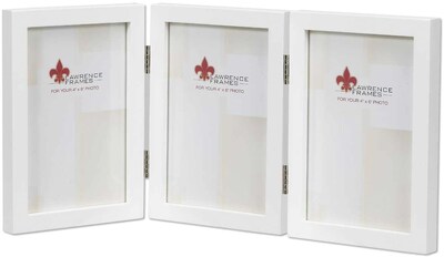 4x6 Hinged Triple White Wood Picture Frame - Gallery Collection