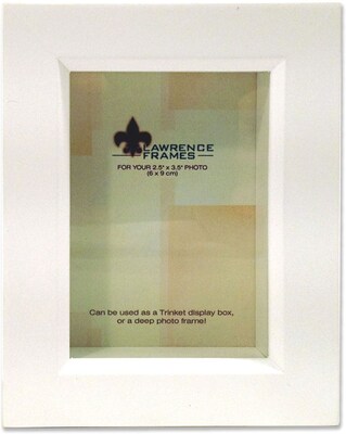 795223 White Wood Treasure Box Shadow Box 2.5x3.5 Picture Frame