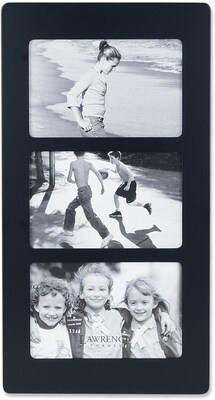 Black Wood 6x4 Multi Triple Horizontal Picture Frame