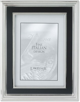 4x6 Silver Plated Metal Picture Frame - Satin Black Inner Panel