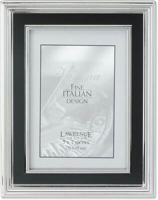 5x7 Silver Plated Metal Picture Frame - Satin Black Inner Panel