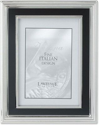 8x10 Silver Plated Metal Picture Frame - Satin Black Inner Panel