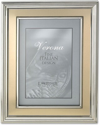 8x10 Silver Plated Metal Picture Frame - Brushed Gold Inner Panel