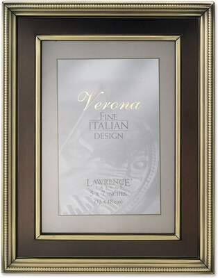 5x7 Brushed Brass Metal Picture Frame - Oil Rubbed Bronze Inner Panel