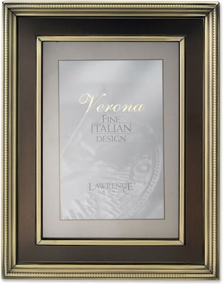 8x10 Brushed Brass Metal Picture Frame - Oil Rubbed Bronze Inner Panel