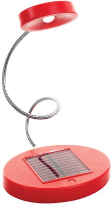Trademark Global Solar Powered Flex LED Desk Lamp,  Red