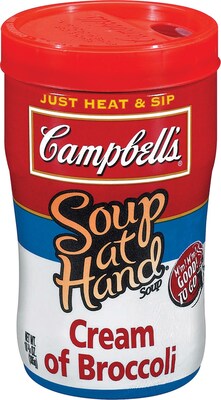 Campbells® Soup at Hand Microwaveable, Cream of Broccoli, 10.75 oz., 8 Cans/Box