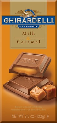 Ghirardelli Chocolate Bars, Milk & Caramel, 3.5 oz., 12 Bars/Box