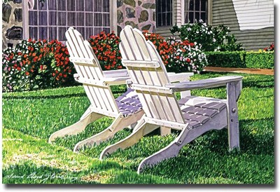 Trademark Global David Lloyd Glover White Chairs on Carmelina Canvas Art, 30 x 47