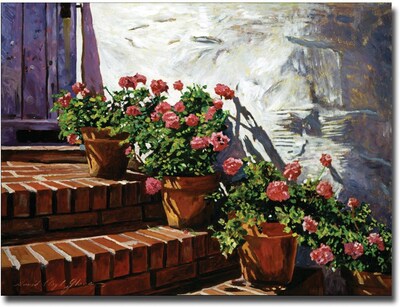 Trademark Global David Lloyd Glover Geranium Steps Canvas Art, 16 x 24