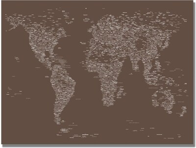 Trademark Global Michael Tompsett Font World Map IV Canvas Art, 22 x 32