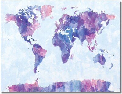 Trademark Global Michael Tompsett Watercolor World Map IV Canvas Art, 18 x 24