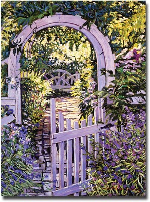 Trademark Global David Lloyd Glover Country Garden Gate Canvas Art, 35 x 47