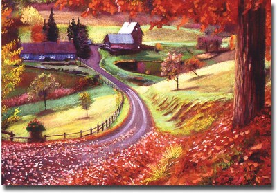 Trademark Global David Lloyd Glover Road to Maplegrover Farms Canvas Art, 22 x 32