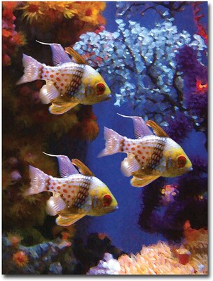 Trademark Global Amy Vangsgard Three Pajama Fish Canvas Art, 24 x 32