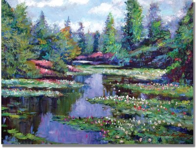 Trademark Global David Lloyd Glover Summer Waterlillies Canvas Art, 35 x 47