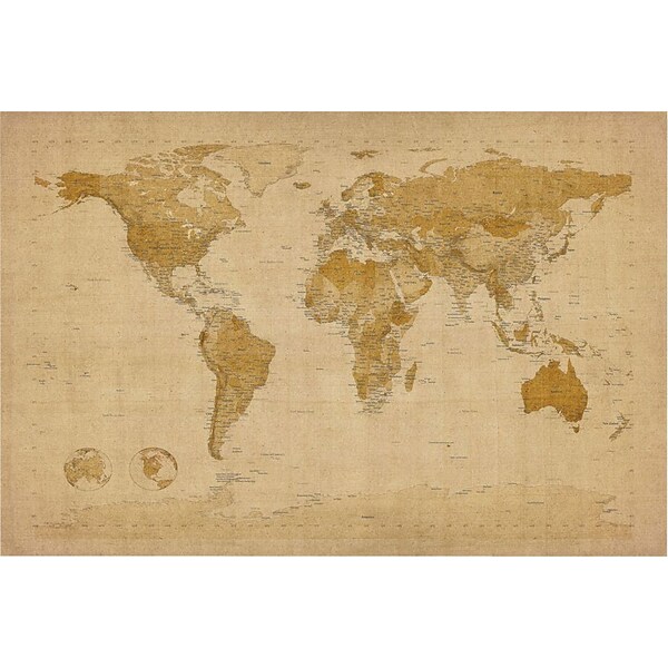 Trademark Global Michael Tompsett Antique World Map Canvas Art, 16 x 24