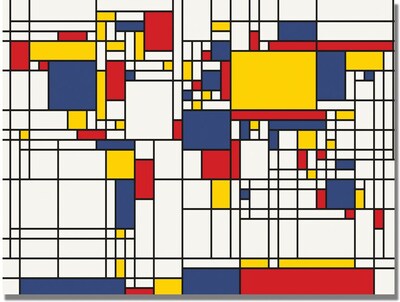 Trademark Global Michael Tompsett Mondrian World Map Canvas Art, 18 x 24