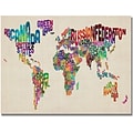 Trademark Global Michael Tompsett Typography World Map II Canvas Art, 18 x 24