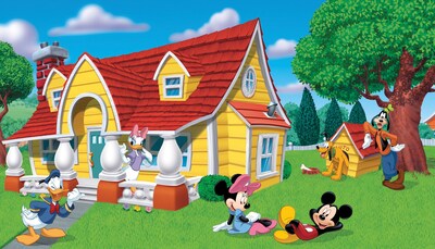 RoomMates® Mickey and Friends Chair Rail Prepasted Wall Mural, 6 ft H x 10 1/2 ft W