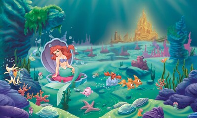RoomMates® Littlest Mermaid Chair Rail Prepasted Wall Mural, 6 ft H x 10 1/2 ft W