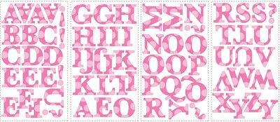 RoomMates® Express Yourself Pink Alphabet Peel and Stick Wall Decal, 10 x 18