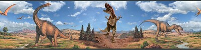 RoomMates® Dinosaur Peel and Stick Border, Multi-color, 180 L x 5 H