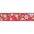 RoomMates® Dena Floral Scroll Peel and Stick Border, Magenta, 180 L x 4 1/2 H