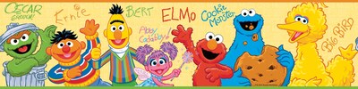 RoomMates® Sesame Street Peel and Stick Border, Yellow, Blue, Red, 180 L x 5 H