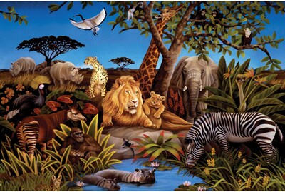 RoomMates® Jungle Chair Rail Prepasted Wall Mural; 6 ft H x 10 1/2 ft W