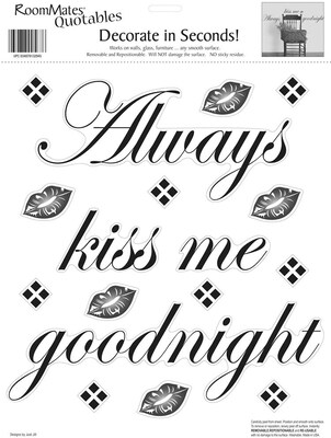 RoomMates® Always Kiss Me Goodnight Quote Peel and Stick Wall Decal, 10 x 13