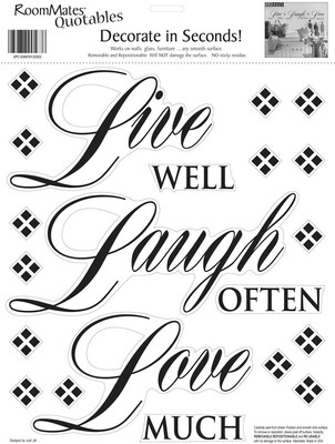 RoomMates® Live Well, Laugh Often, Love Much Quote Peel and Stick Wall Decal, 10 x 13