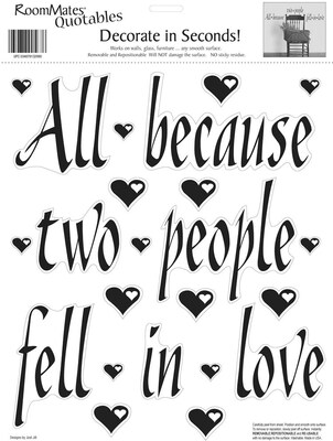 RoomMates® All Because Two People Fell In Love Quote Peel and Stick Wall Decal, 10 x 13
