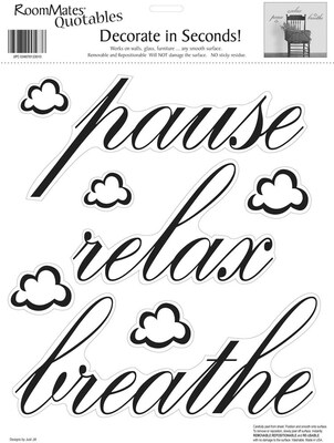 RoomMates® Pause, Relax, Breathe Quote Peel and Stick Wall Decal, 10 x 13