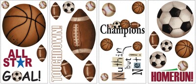 RoomMates® Play Ball Peel and Stick Wall Decal, 10 x 18