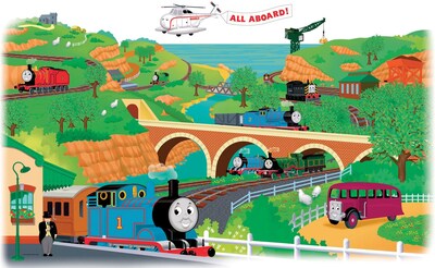 RoomMates® Thomas and Friends Peel and Stick Giant Wall Decal, 18 x 40, 9 x 40