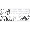 RoomMates® Dance, Sing, Love Quote Peel and Stick Wall Decal, 10 x 18