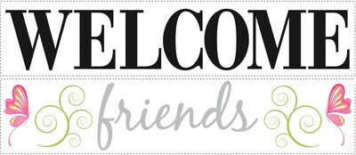 RoomMates® Welcome Friends Quote Peel and Stick Wall Decal, 10 x 18