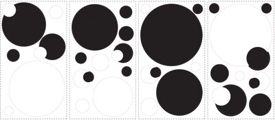 RoomMates® Black and White Chalkboard and Dry Erase Dots Peel and Stick Wall Decal; 18 H x 10 W