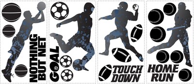 RoomMates® Sports Silhouettes Peel and Stick Wall Decal, 10 x 18