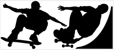 RoomMates® Skaters Chalkboard Peel and Stick Wall Decal; 18 H x 40 W