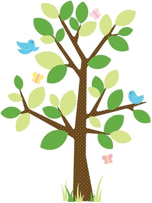 RoomMates® Dotted Tree Peel and Stick Giant Wall Decal, 40 x 18, 40 x 9