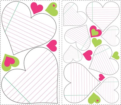 RoomMates® Heart Notepad Dry Erase Peel and Stick Wall Decal, 10 x 18