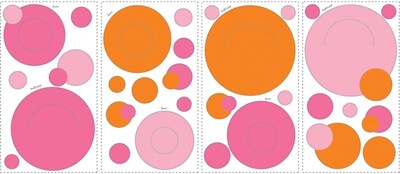 RoomMates® Pink and Orange Peel and Stick Wall Pocket Decal, 10 x 18